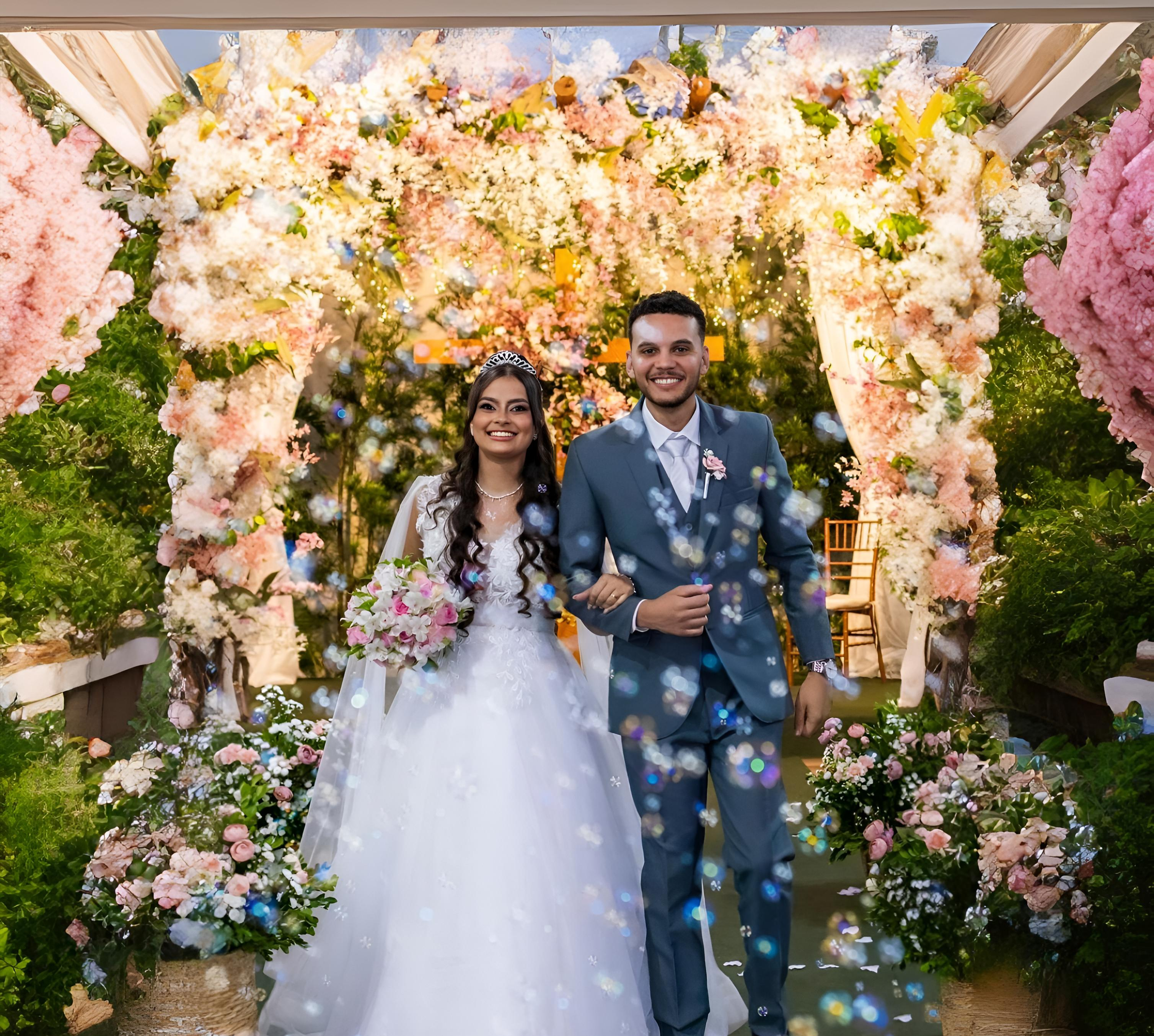 Espaço decorado para casamento